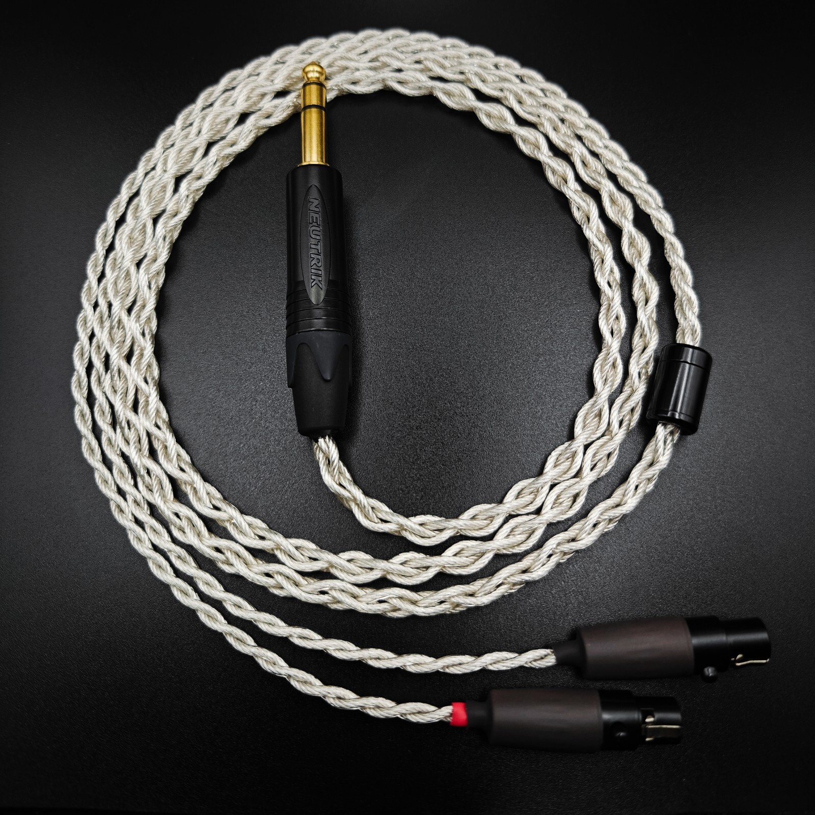 Unsleeved Headphone Cable – Dual 4 Pin Mini XLR Audeze LCD-2 3 X ZMF
