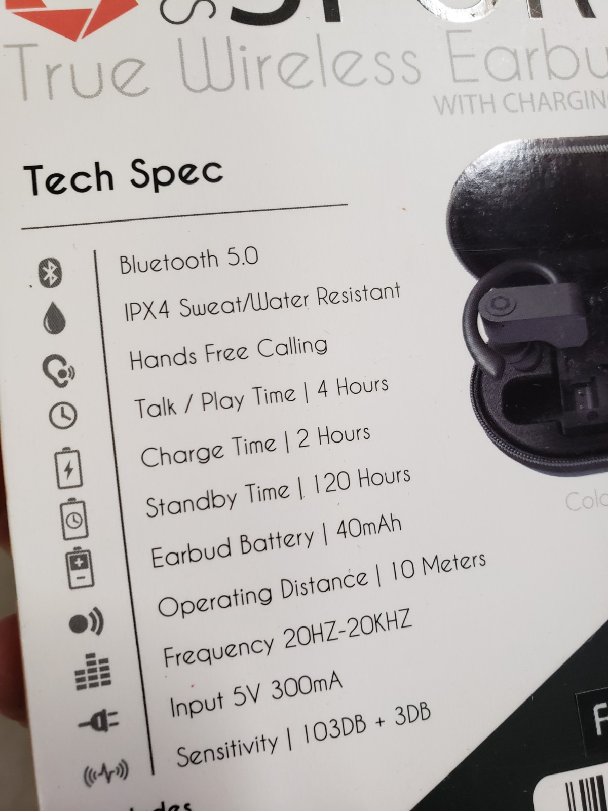 Celltronix TWS Sport 5.0 True Wireless Bluetooth Earbuds Black Sealed