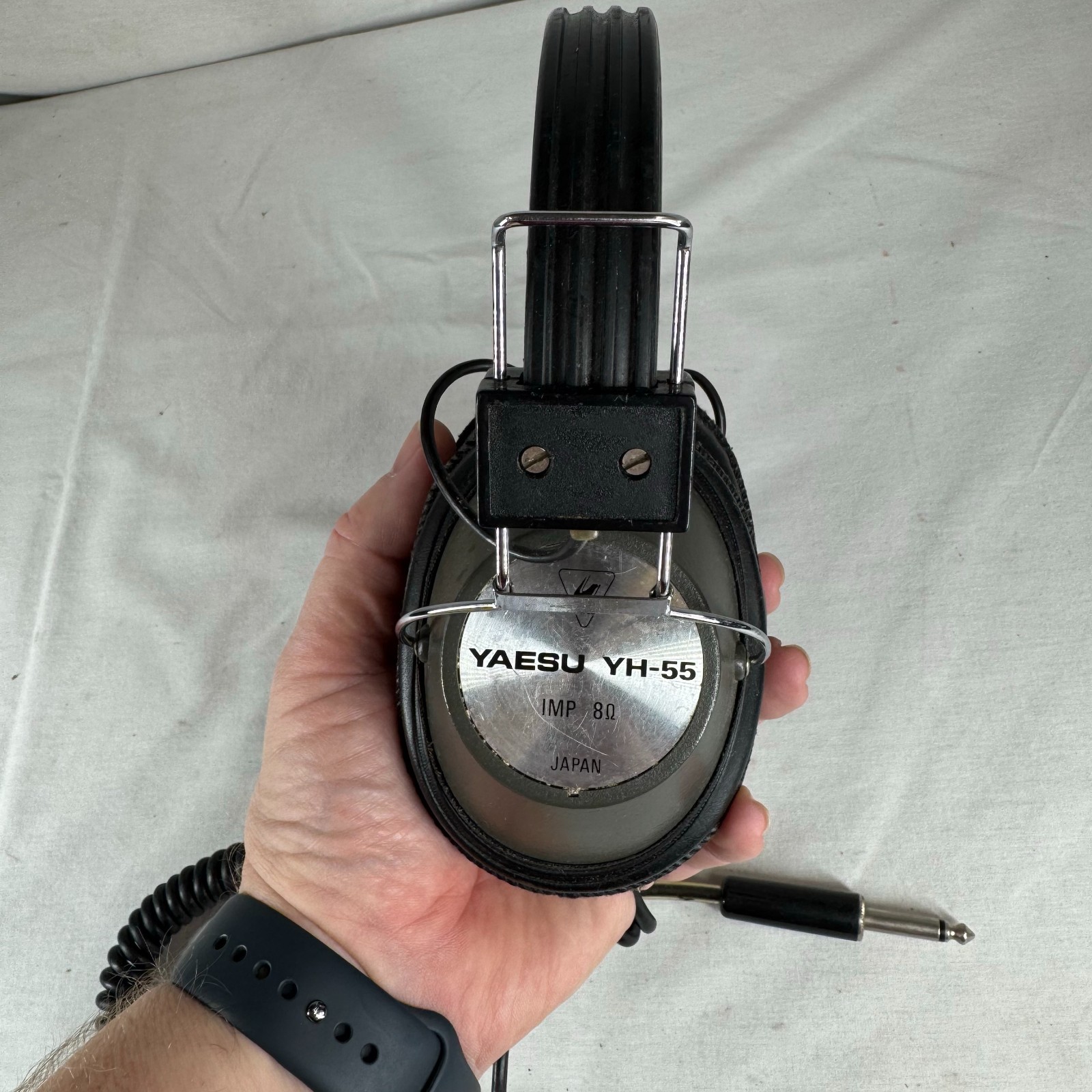 Yaesu YH-55 Over-Ear Headphones Black Silver 8 Ohm 6.35mm Double Ear-Cup