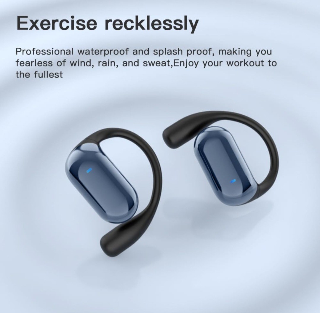 LCD Open-Ear Comfort YYK-Q16 Pro True Wireless Earbuds, Black