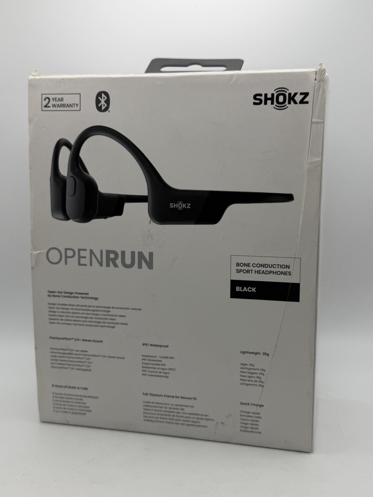 Shokz OpenRun Wireless Bone Conduction Headphones – Black (S803BK)