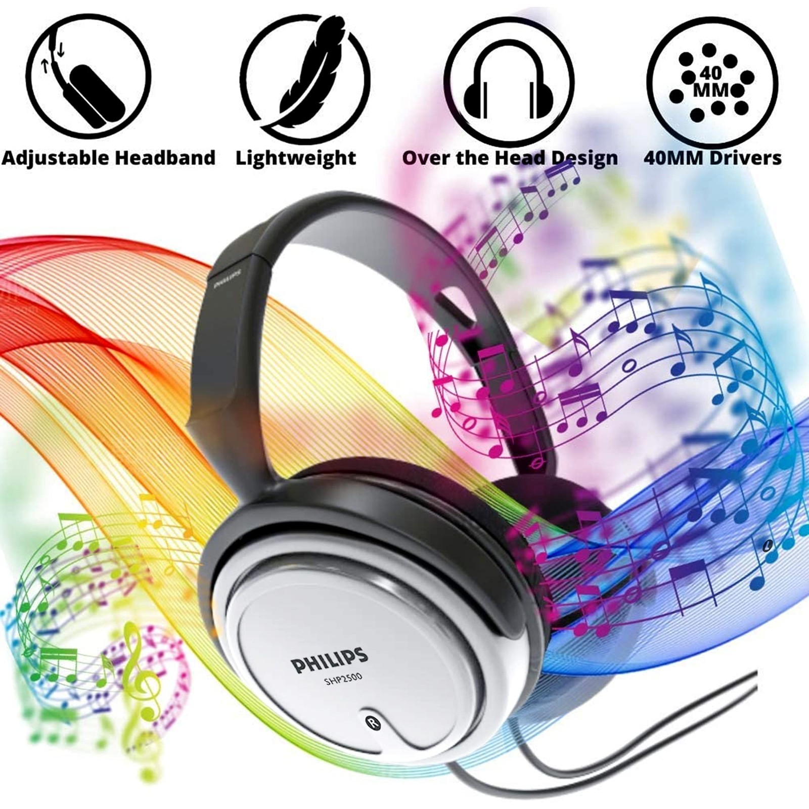 Philips Wired Over Ear Headphones Studio Monitor Podcast 1/4″ Adapter Silver NEW