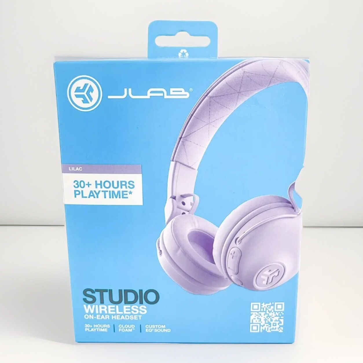 JLab Studio Wireless Bluetooth On Ear Headphones 30+ Hours Lilac Cloud Foam