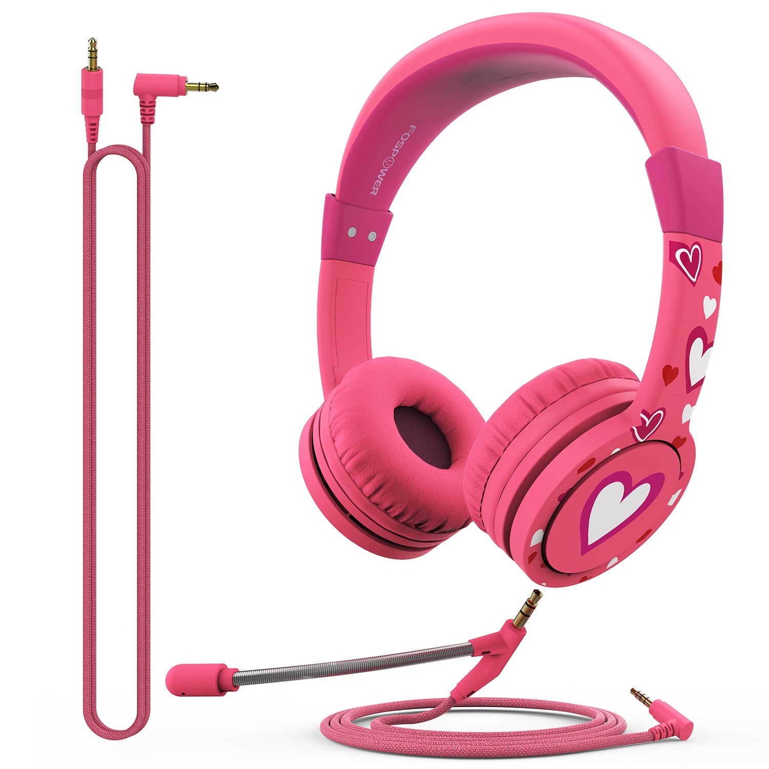FosPower Kids 3.5mm Headphone Earphone OnEar Detachable Mic Wired Stereo Headset