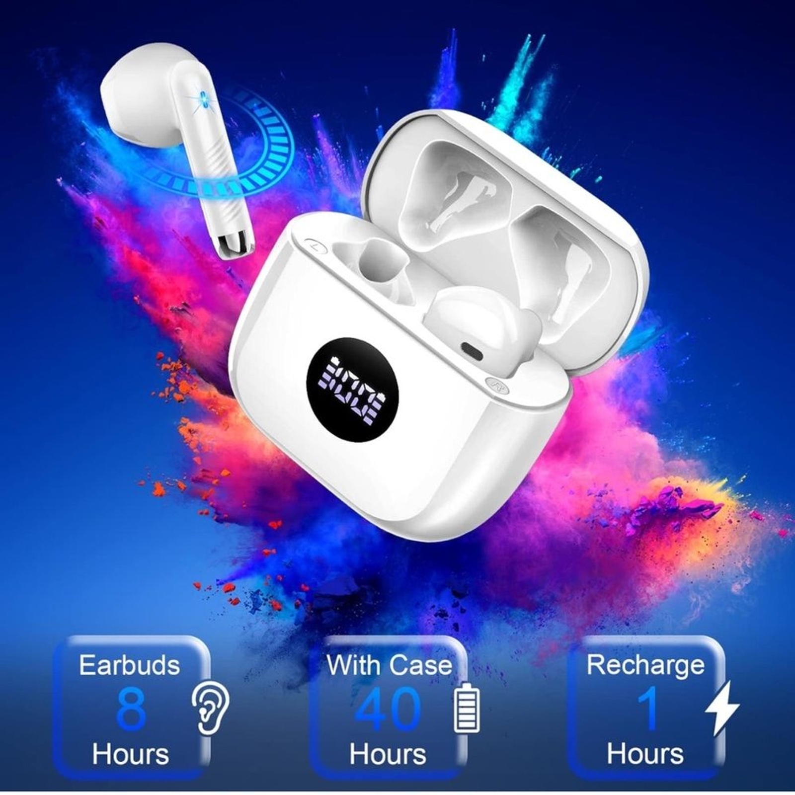 True wireless stereo bluetooth led digital display 5.4 earphones earbud C11