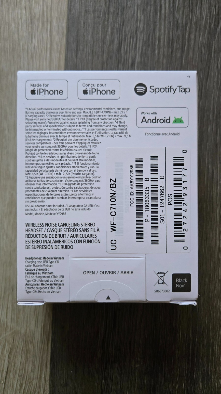 Sony WF-C710N/B True Wireless Noise Cancelling Bluetooth In-Ear Headphones