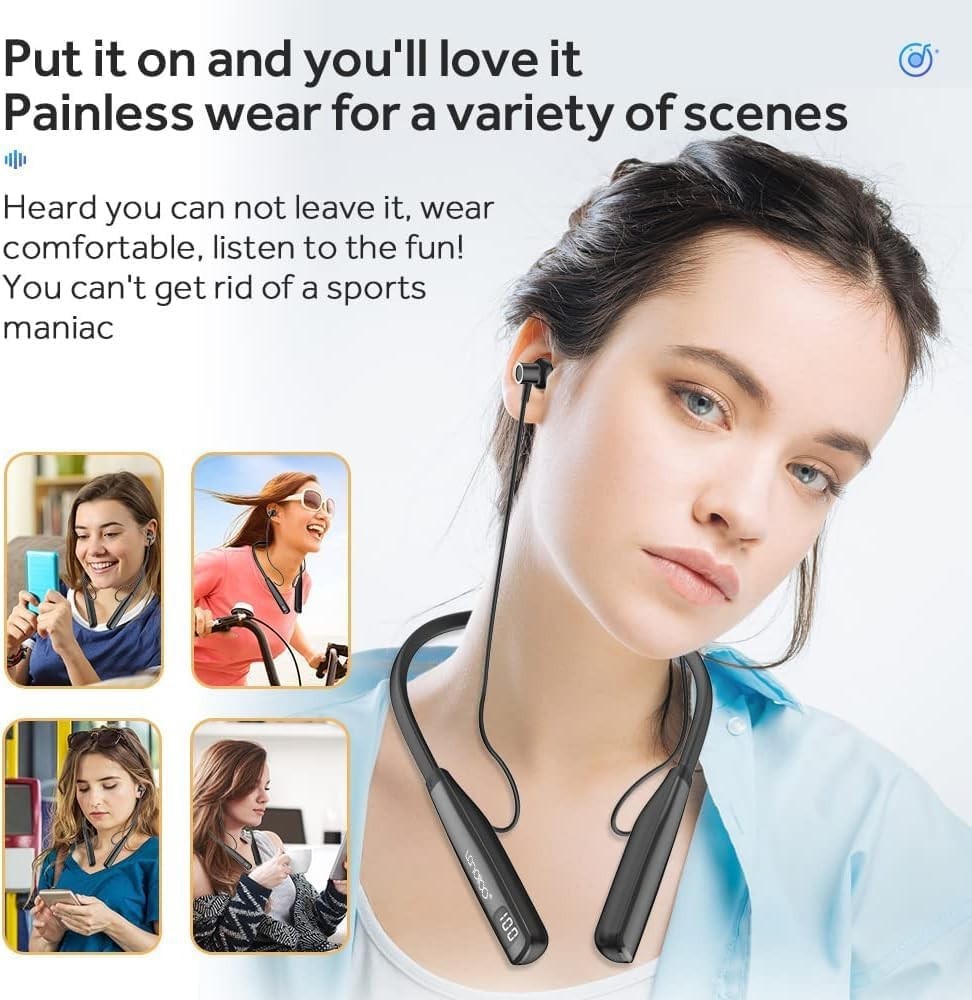 Ergonomic In-Ear Bluetooth Earphones with 100 Hours Playback & Noise Reduction