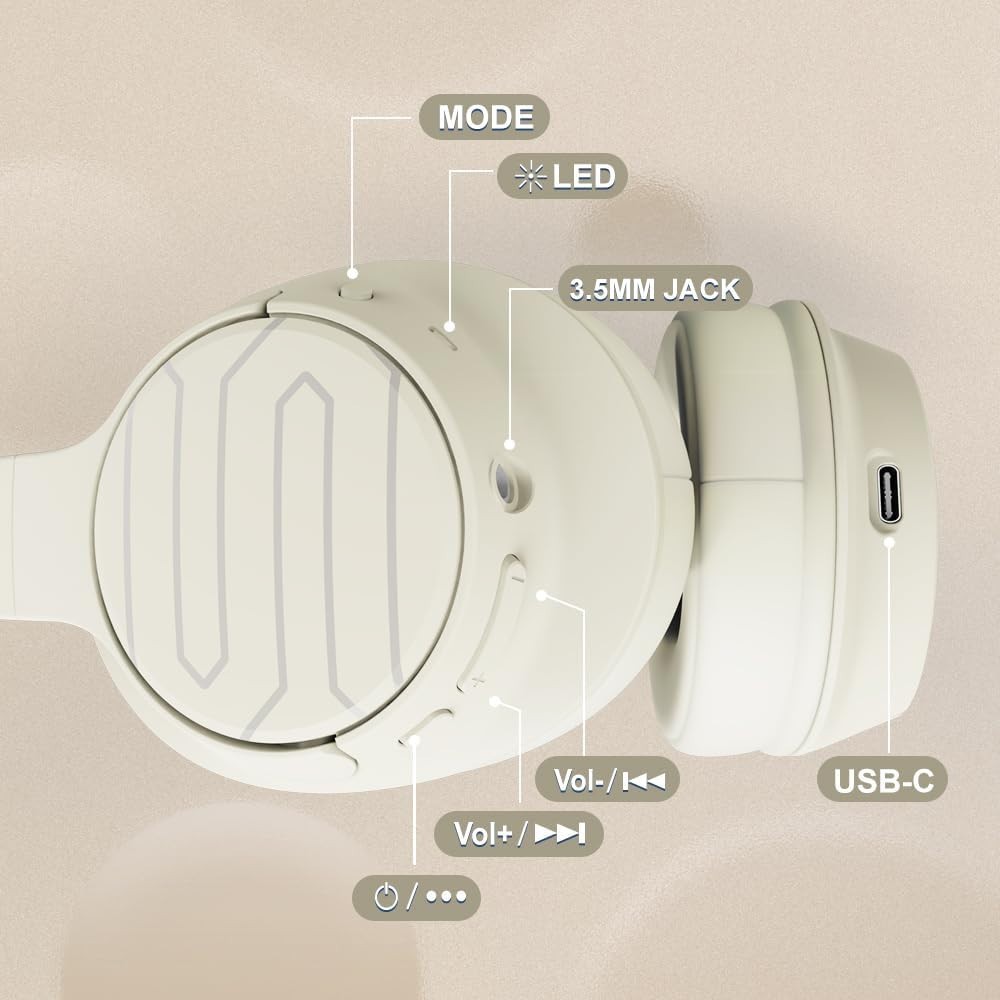Soul Ultra Wireless 2 – Wireless Over Ear Bluetooth Headphones USB-C Beige