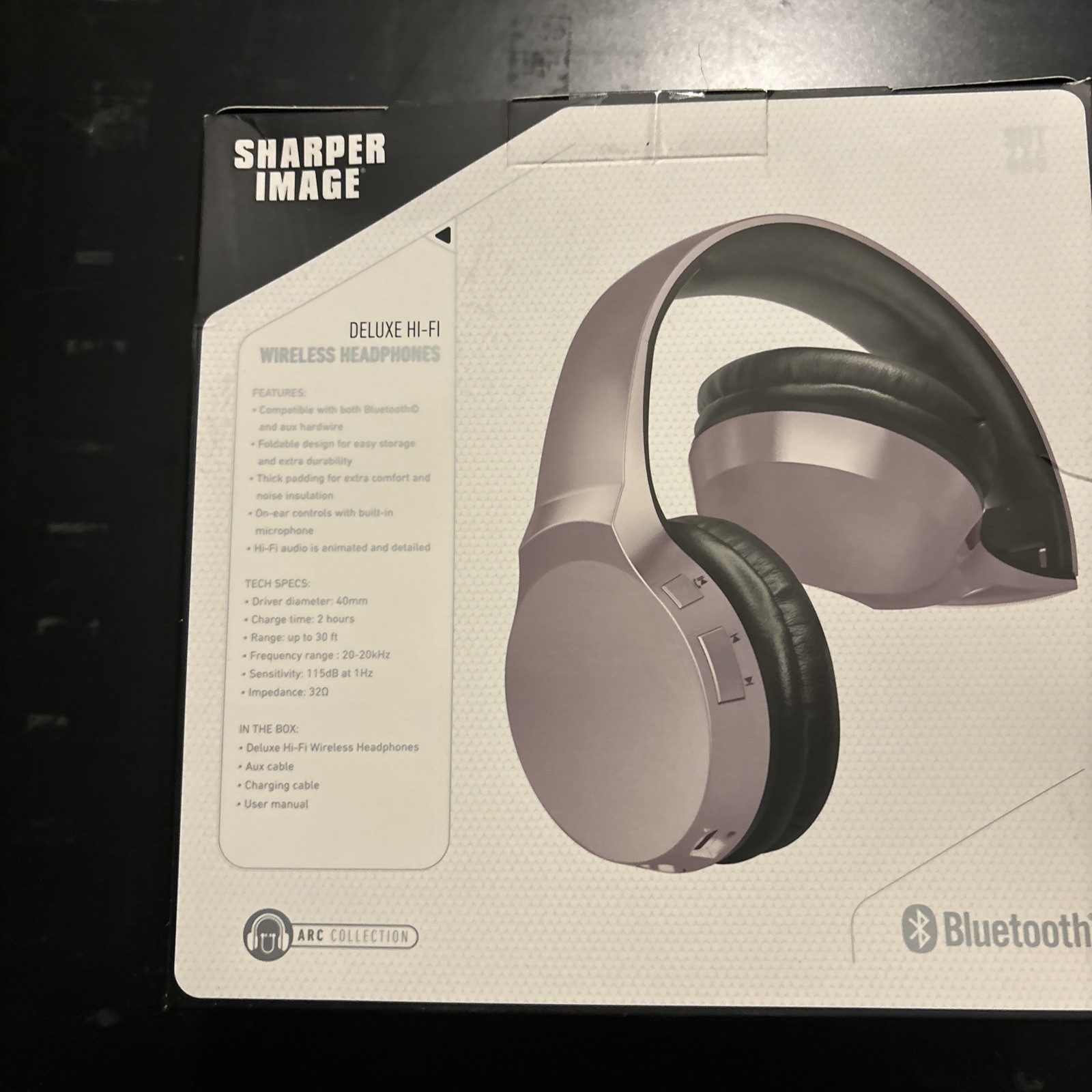 NEW Sharper Image SBT665 Deluxe Hi-Fi Wireless Bluetooth Headphones Open Box