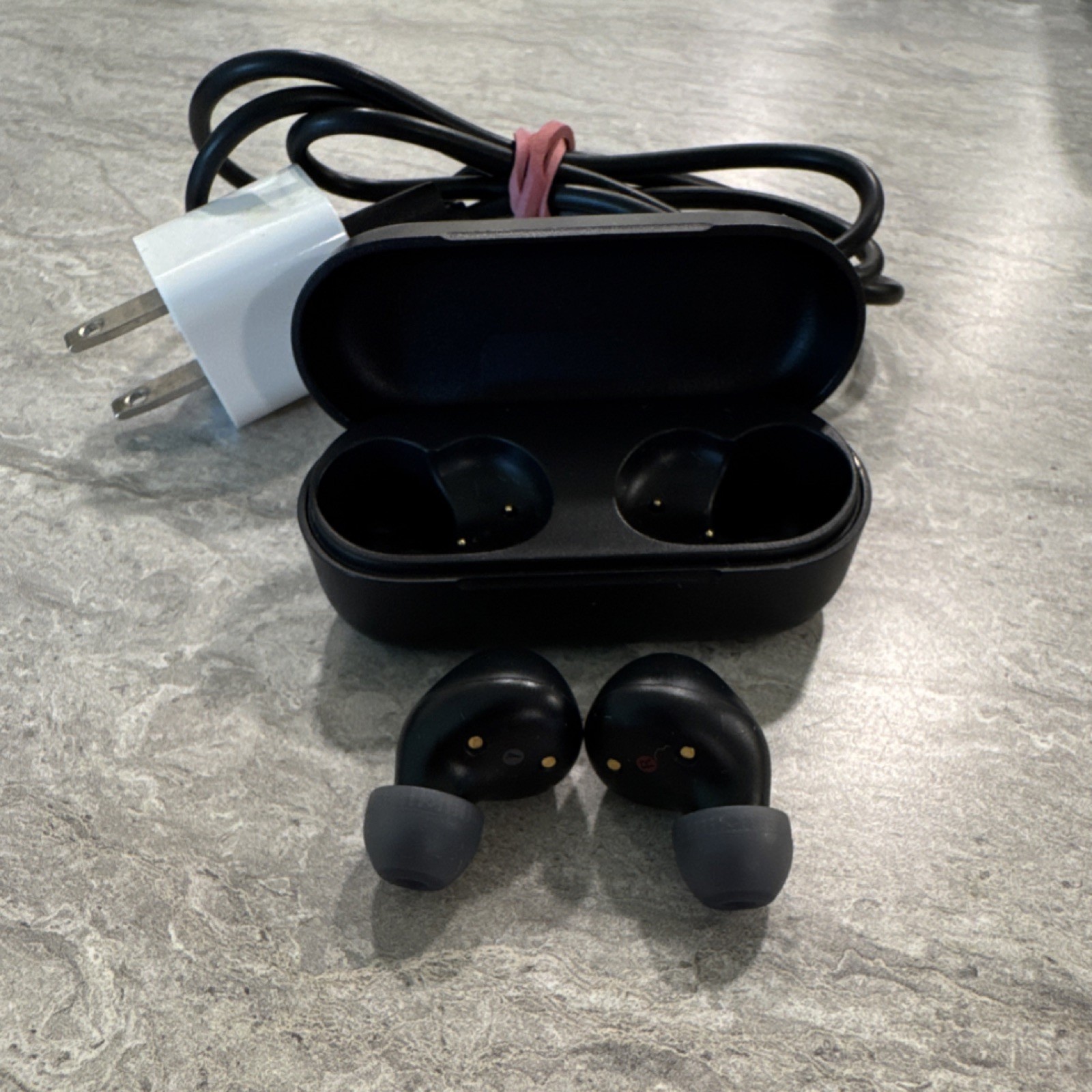 Sony Black True Wireless Bluetooth In-Ear Earbuds w/ Charging Case, USB Cable