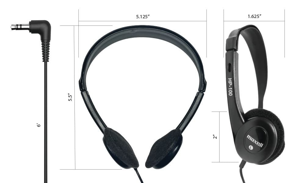 Maxell Headphone 190319-1 Each 1 Pack, Black