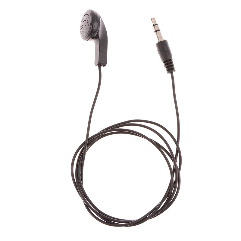 3.5mm Wired Headphones Earbuds Single In-Ear Stereo Headset No Microphone