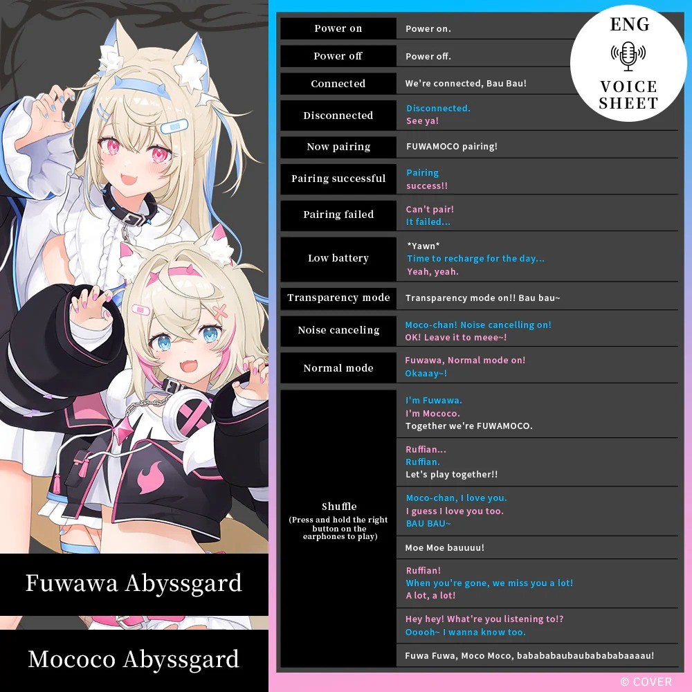 Hololive English Advent × AVIOT Wireless Earbuds with English Voice Guidance PSL