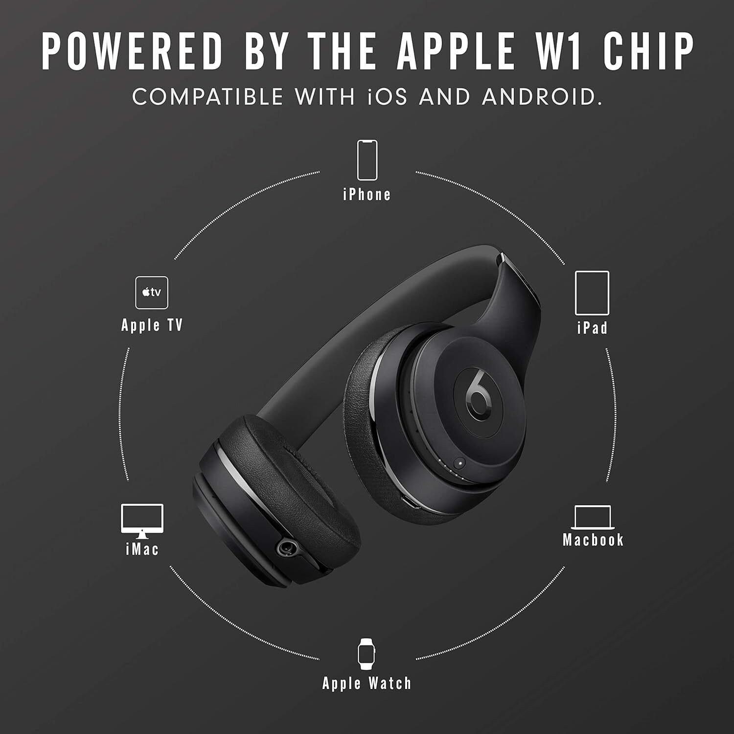 Beats Solo3 Wireless On-Ear Headphones -40 Hours of Listening Time, Black