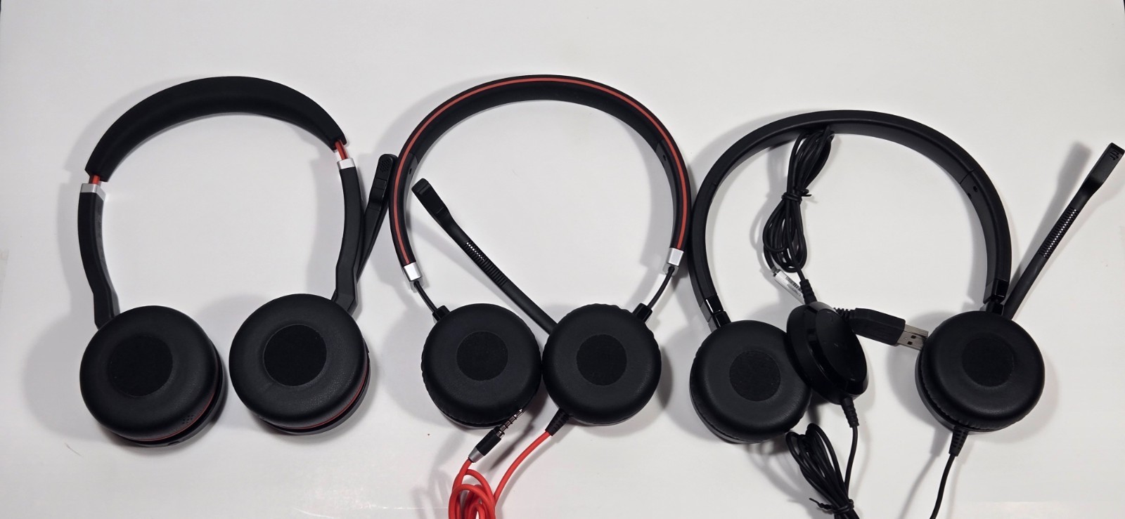 Lot of 3 Jabra Headsets Models: HSC040W / HSC017 / HSC016 – **All Working Good**