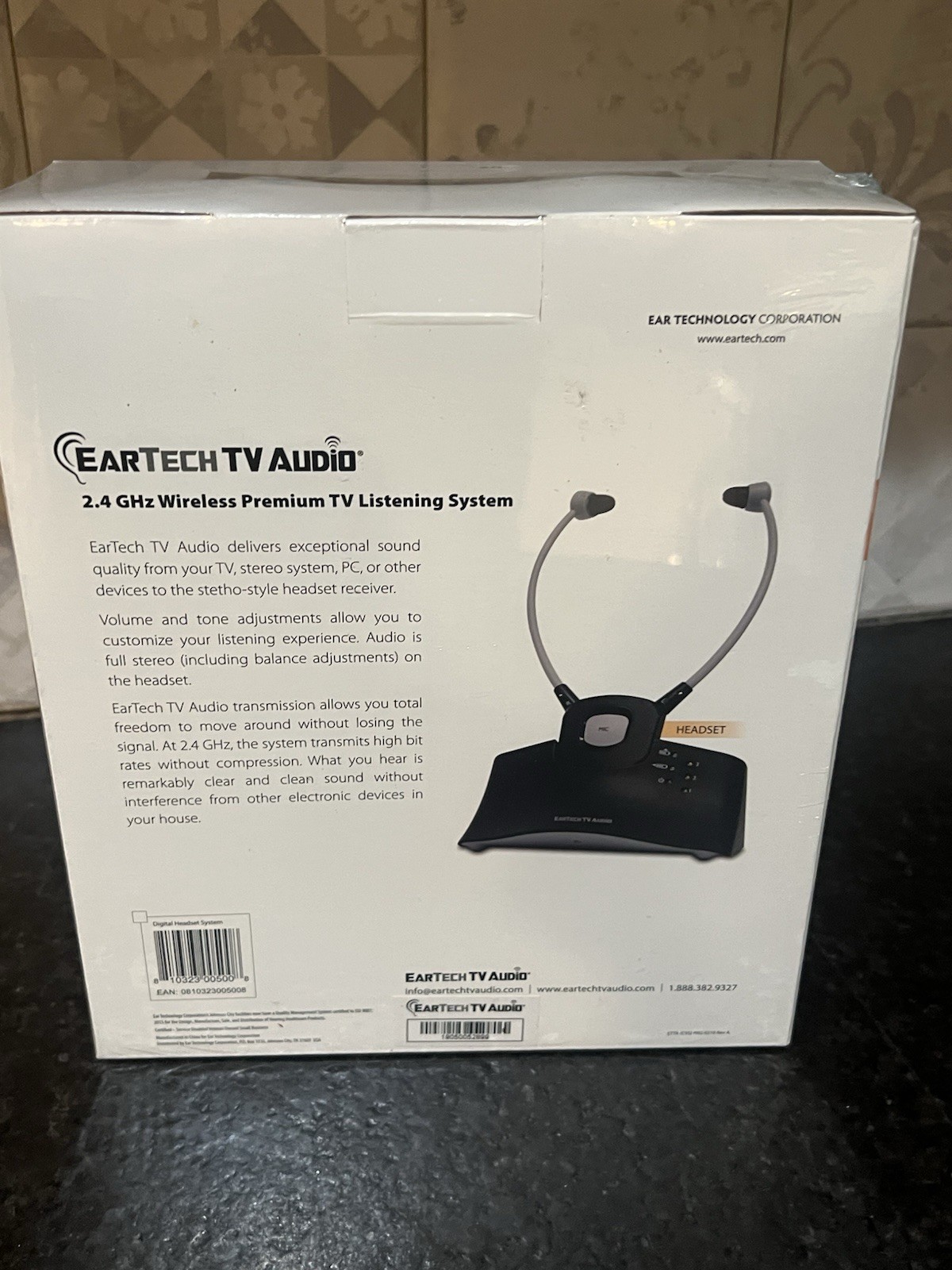 Eartech TV Audio 2.4 GHz Wireless Premium TV Listening System with Headset