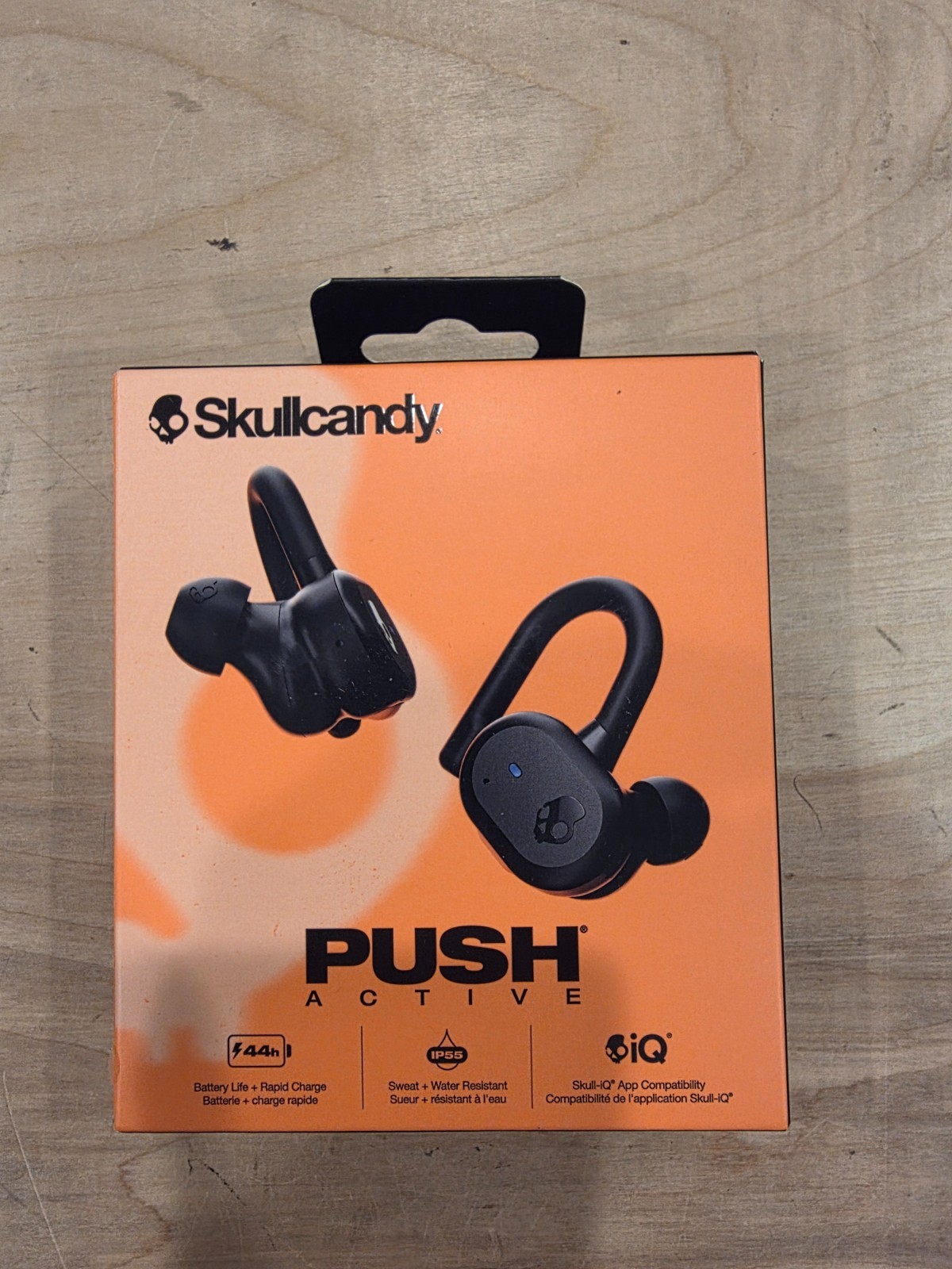 Skullcandy Push Active True Wireless Ear-hook Earbuds Black/Orange, Built-in Mic