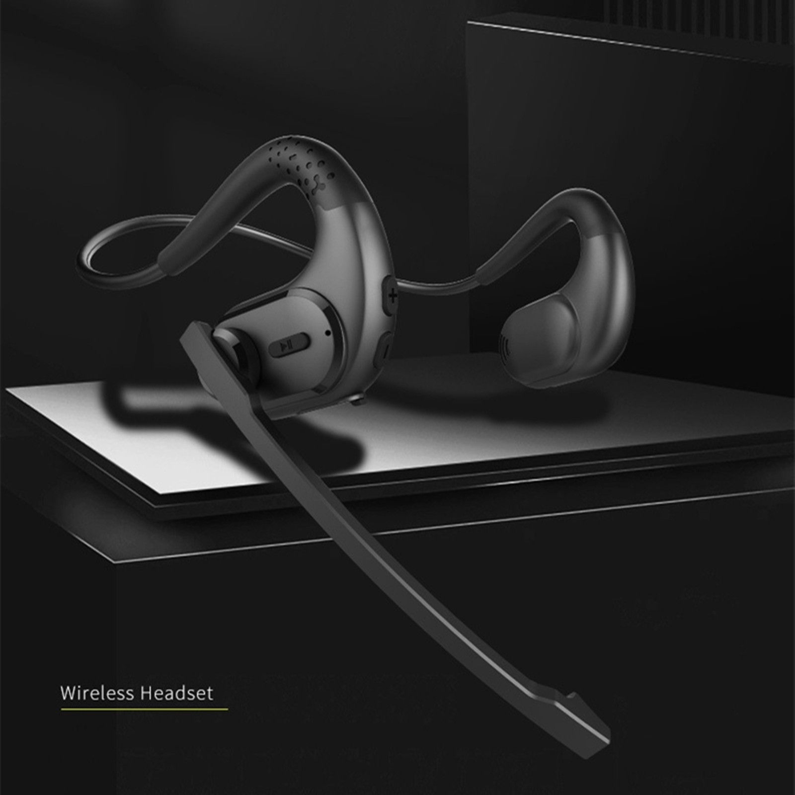 Open Ear Bone Conduction Bluetooth 5.3 Wireless Headphones With Detachable Mic