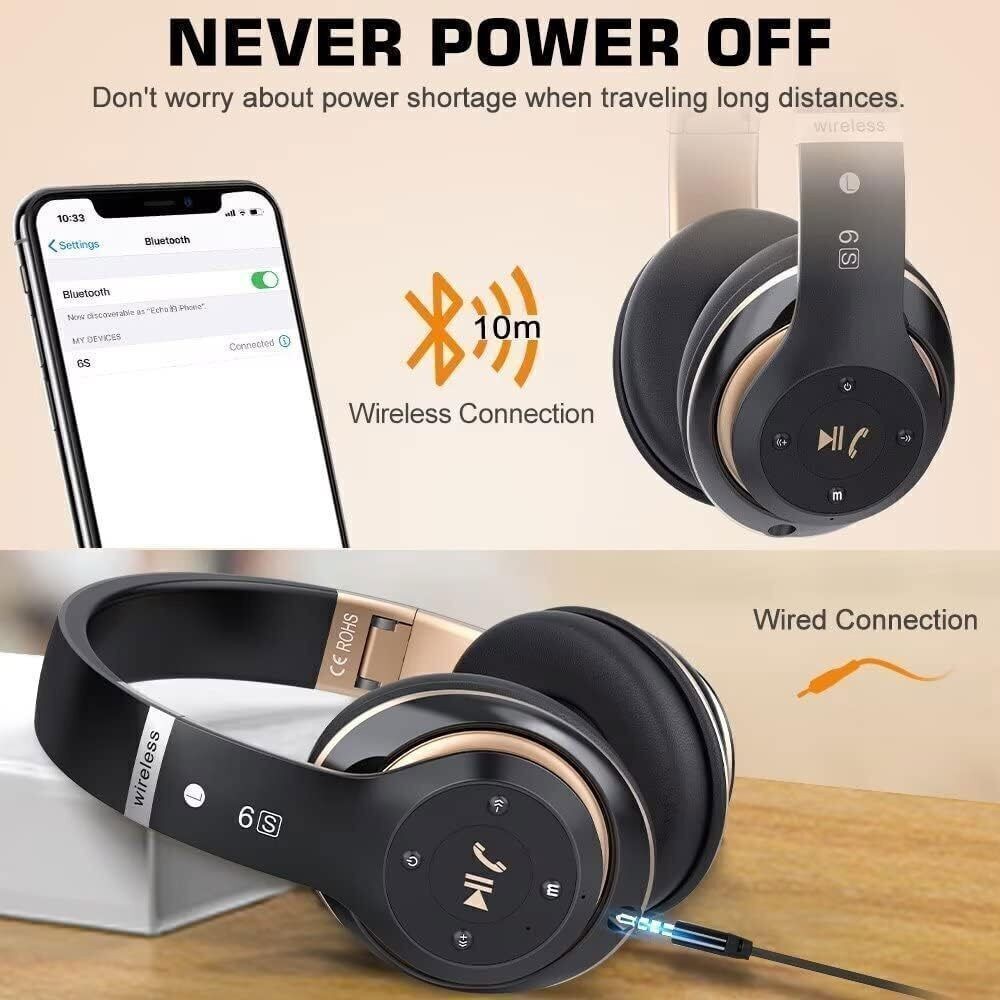 Headphones Wireless Bluetooth Noise Cancelling Stereo Earphones Over Ear Headset