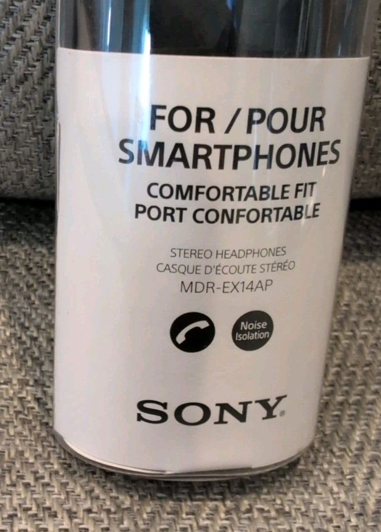 Sony MDR-EX14AP Headset Ear Bud Headphones Black Noise Isolation Brand New
