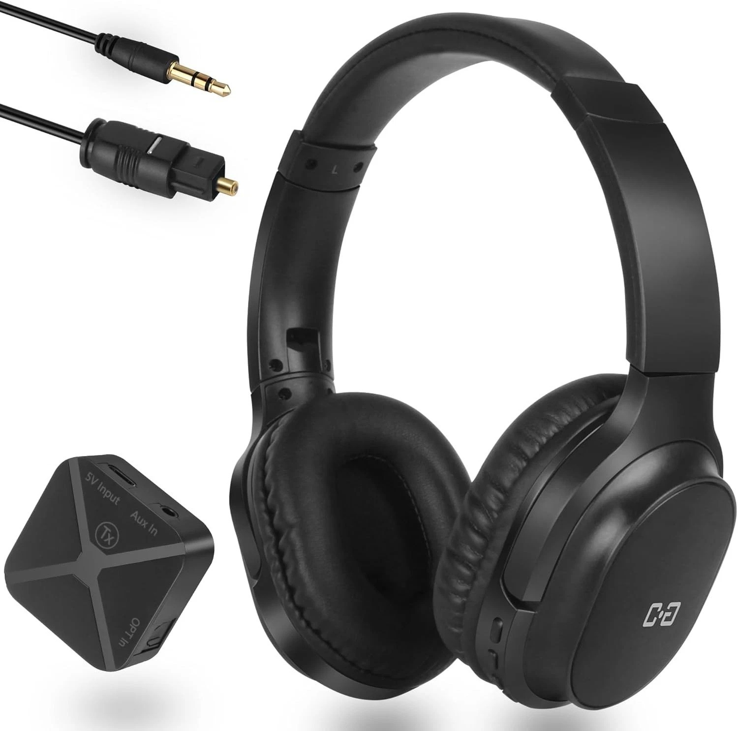 Wireless Headphones for TV, with 2.4G Transmitter, Optical & 3.5mm Input | He…