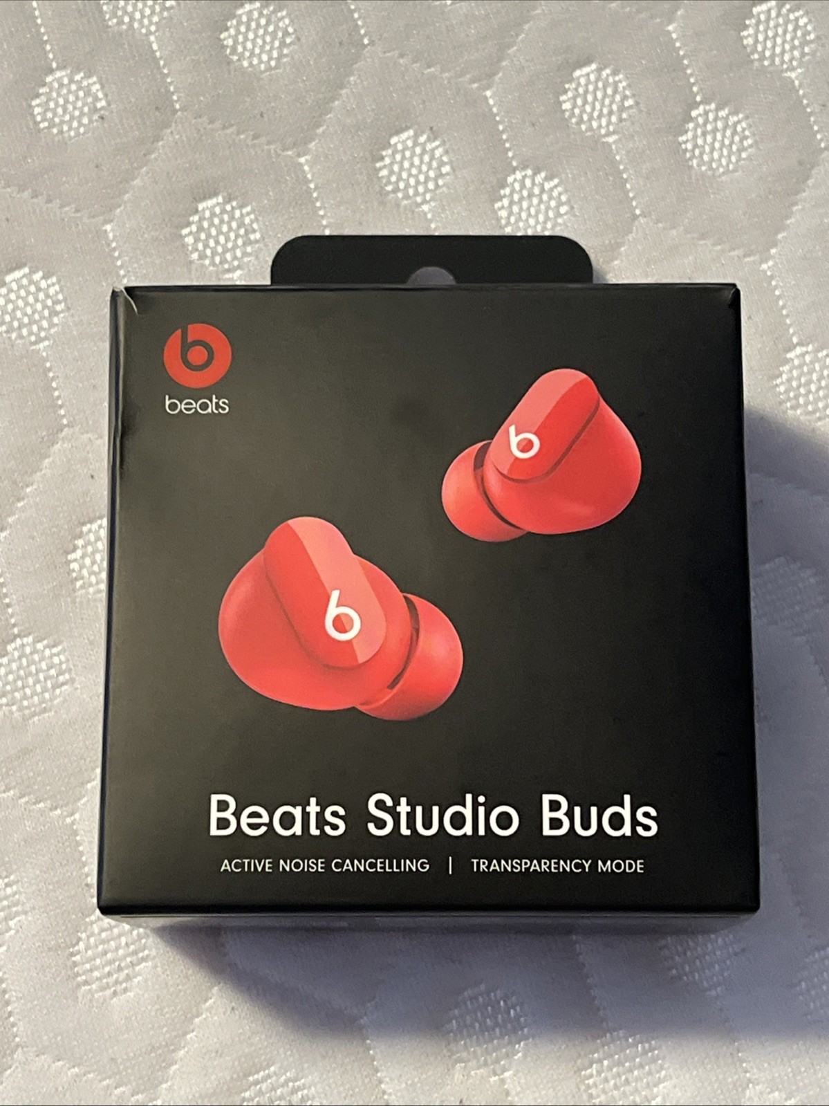 Red Dr. Dre Beats Earbuds With Active Noise Cancellation And Transparency Mode￼￼
