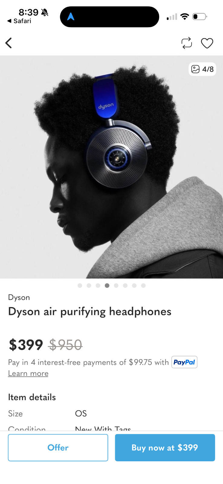Dyson Zone Noise Cancelling Headphones with Air Purifier Ultra Blue Brand NEW