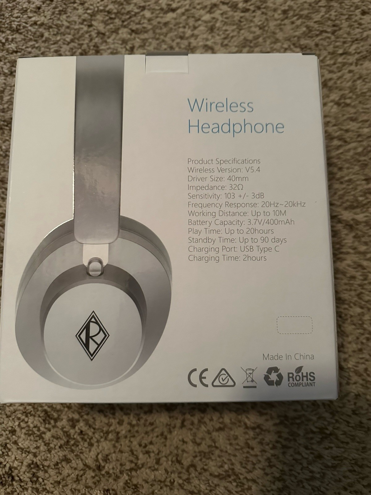 Ralph Lauren Unisex Wireless Headphones Gray/Silver – Brand new