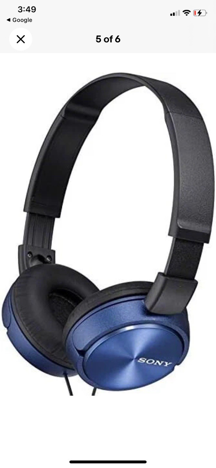 Sony MDR-ZX310AP High-Quality Balanced Sound Stereo Headphone w/Mic Blue