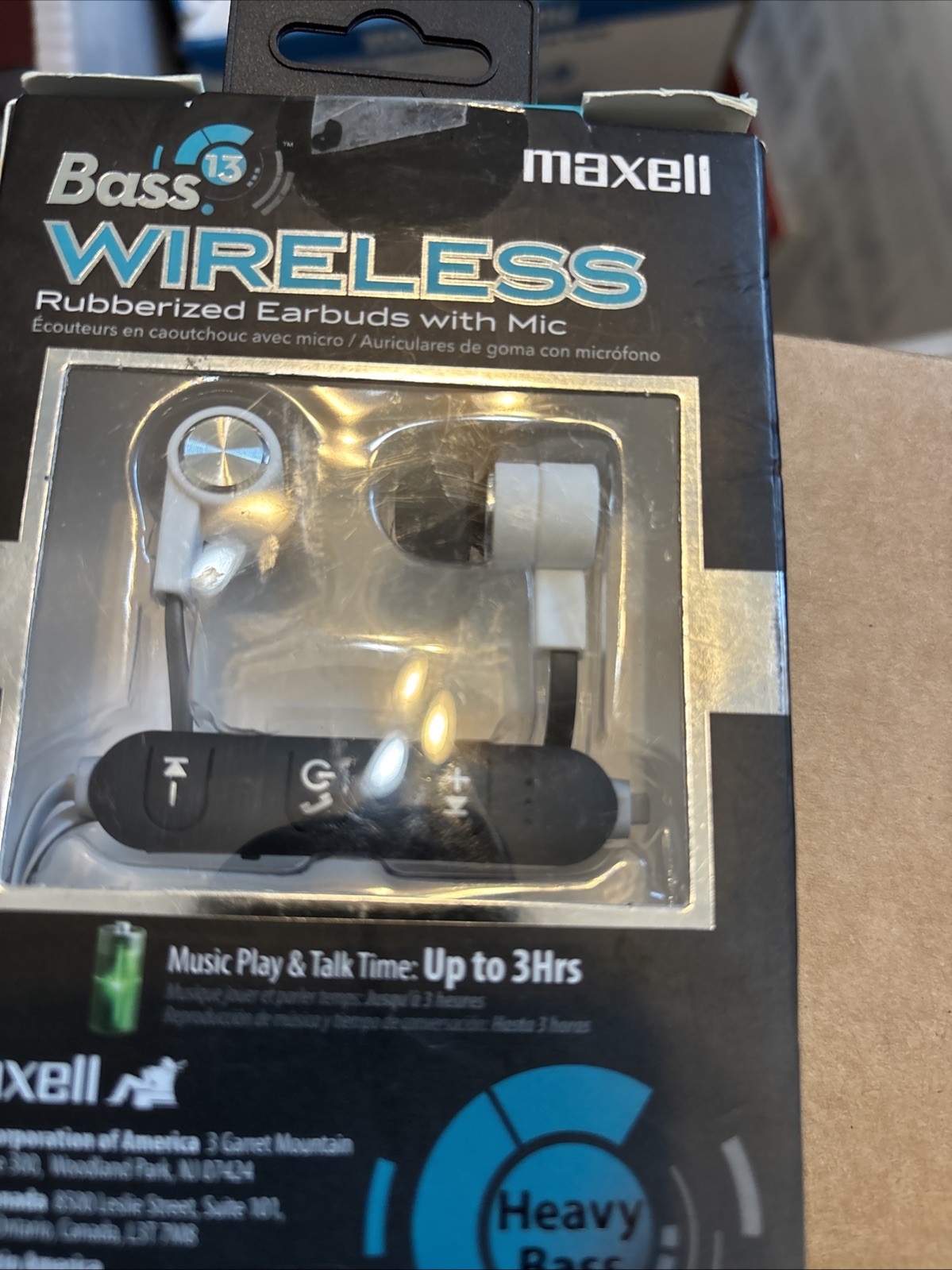 Maxell Bass 13 Bluetooth Wireless Rubberized Earbuds With Mic Heavy Bass
