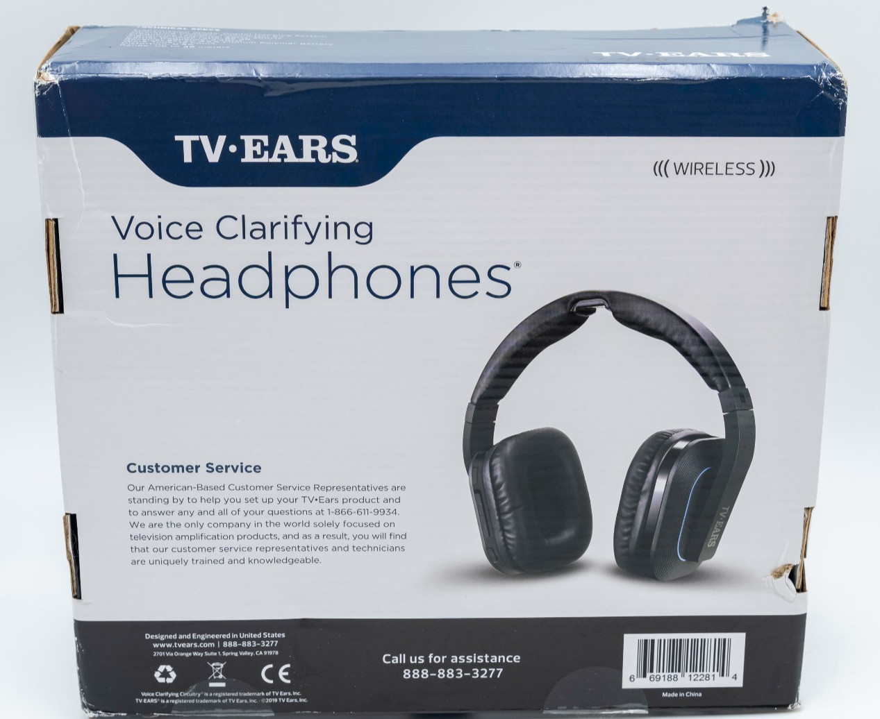 TV EARS Voice Clarifying Headphones 100 Ft Over Ear