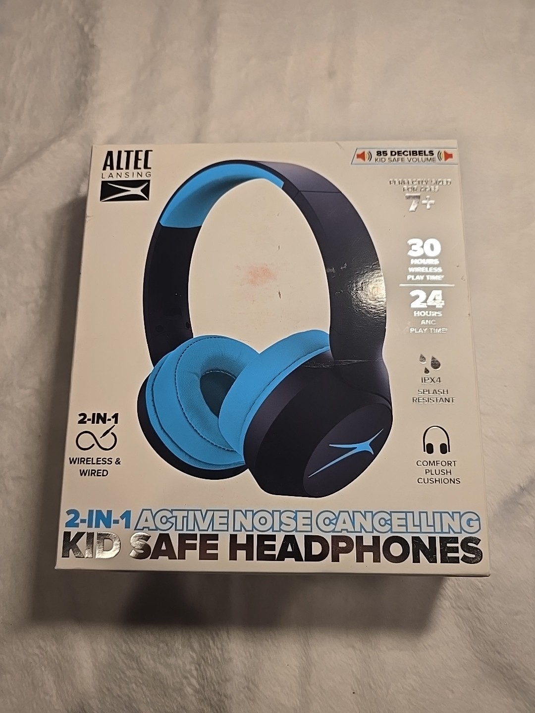 Altec Lansing 2 In 1 Active Noise Canceling Kid Safe Wireless Headphones