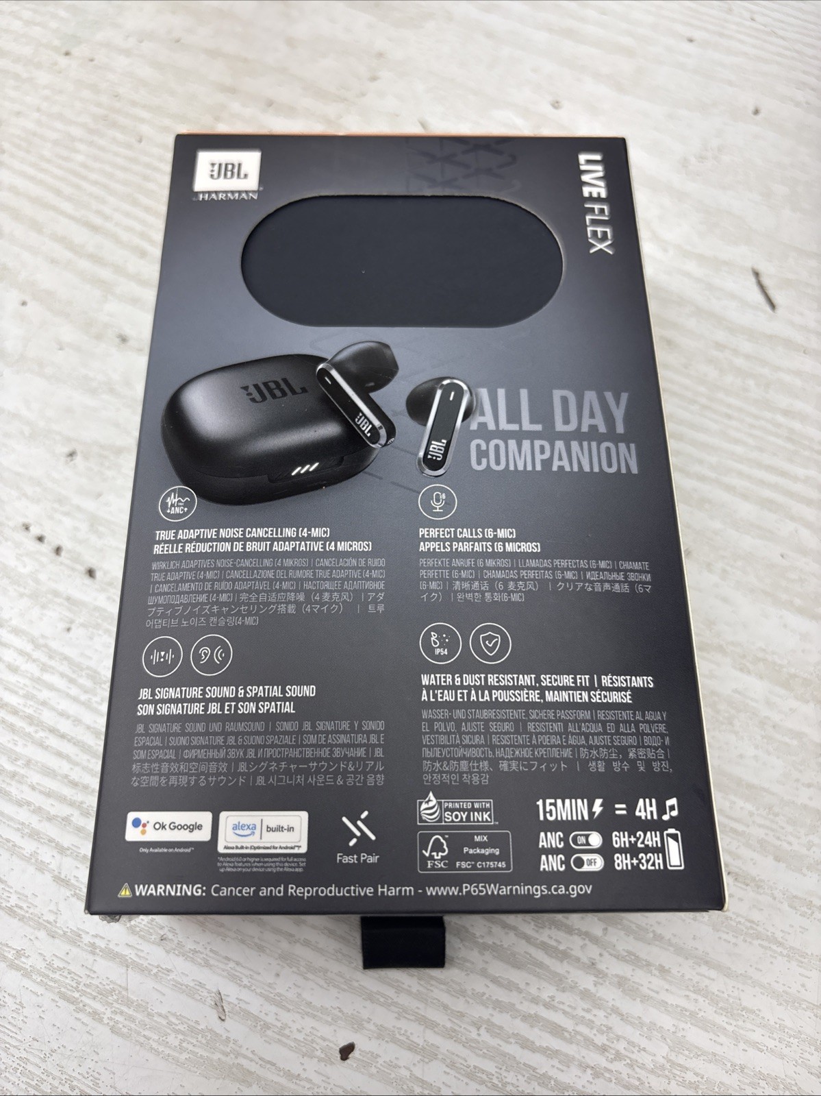JBL Live Flex ANC True Wireless Earbuds – Black A54