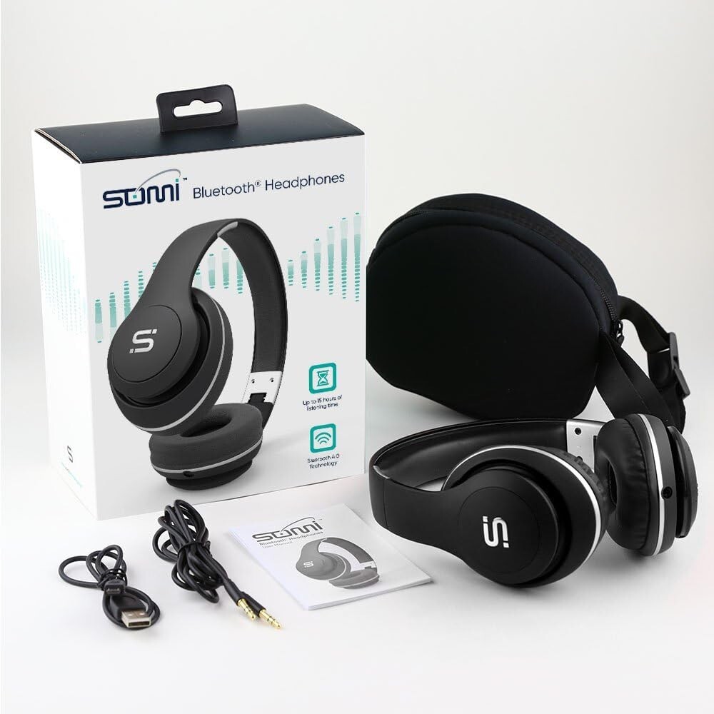 SoMi Bluetooth Headphones with Built-in Mic, Hi-Fi Stereo, Wireless Headphones O