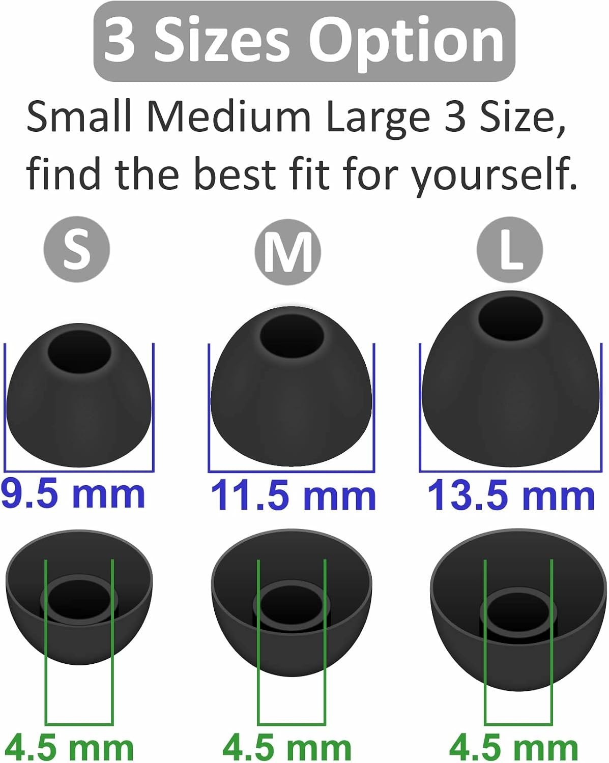Custom Fit Replacement Ear Tips – 12 Pairs Silicone Compatible with Skullcandy