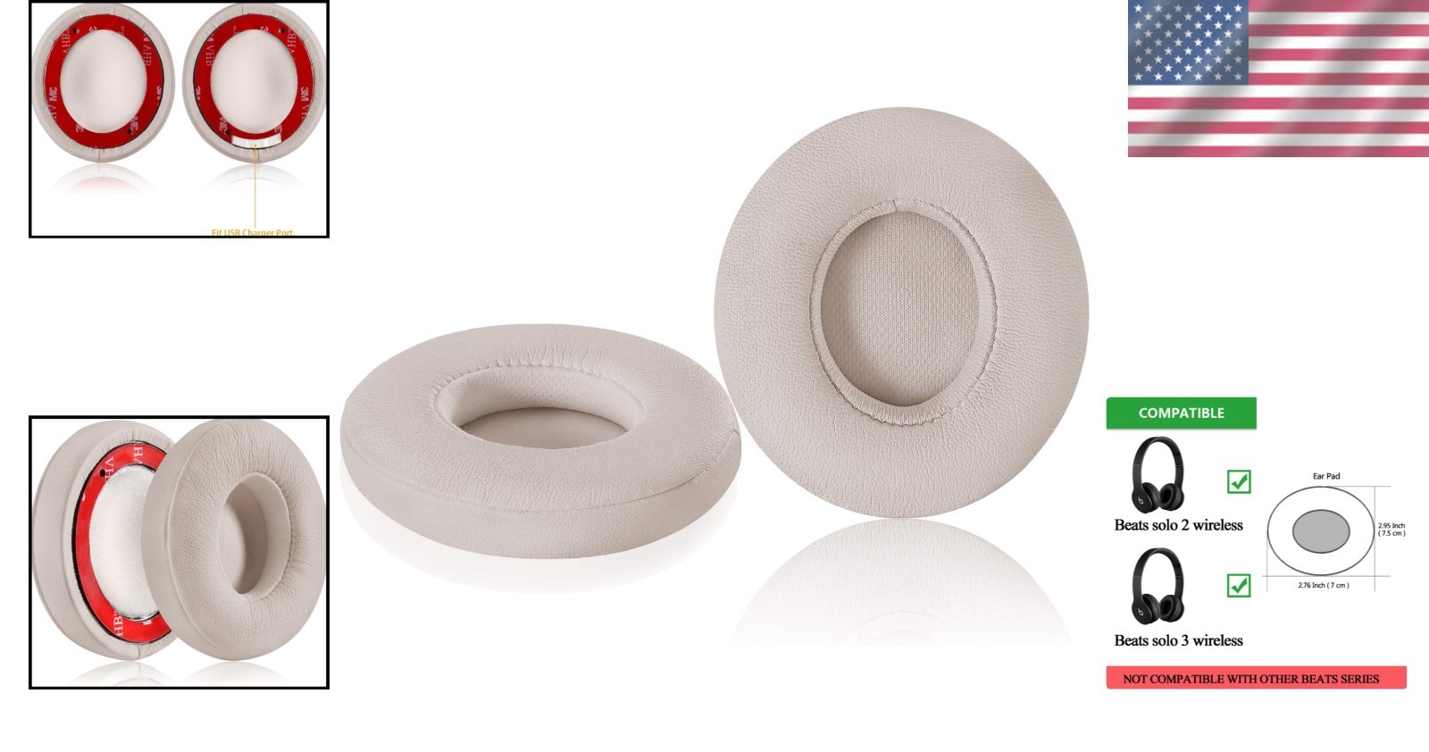 Memory Foam Earpads for Beats Solo – Rose Gold
