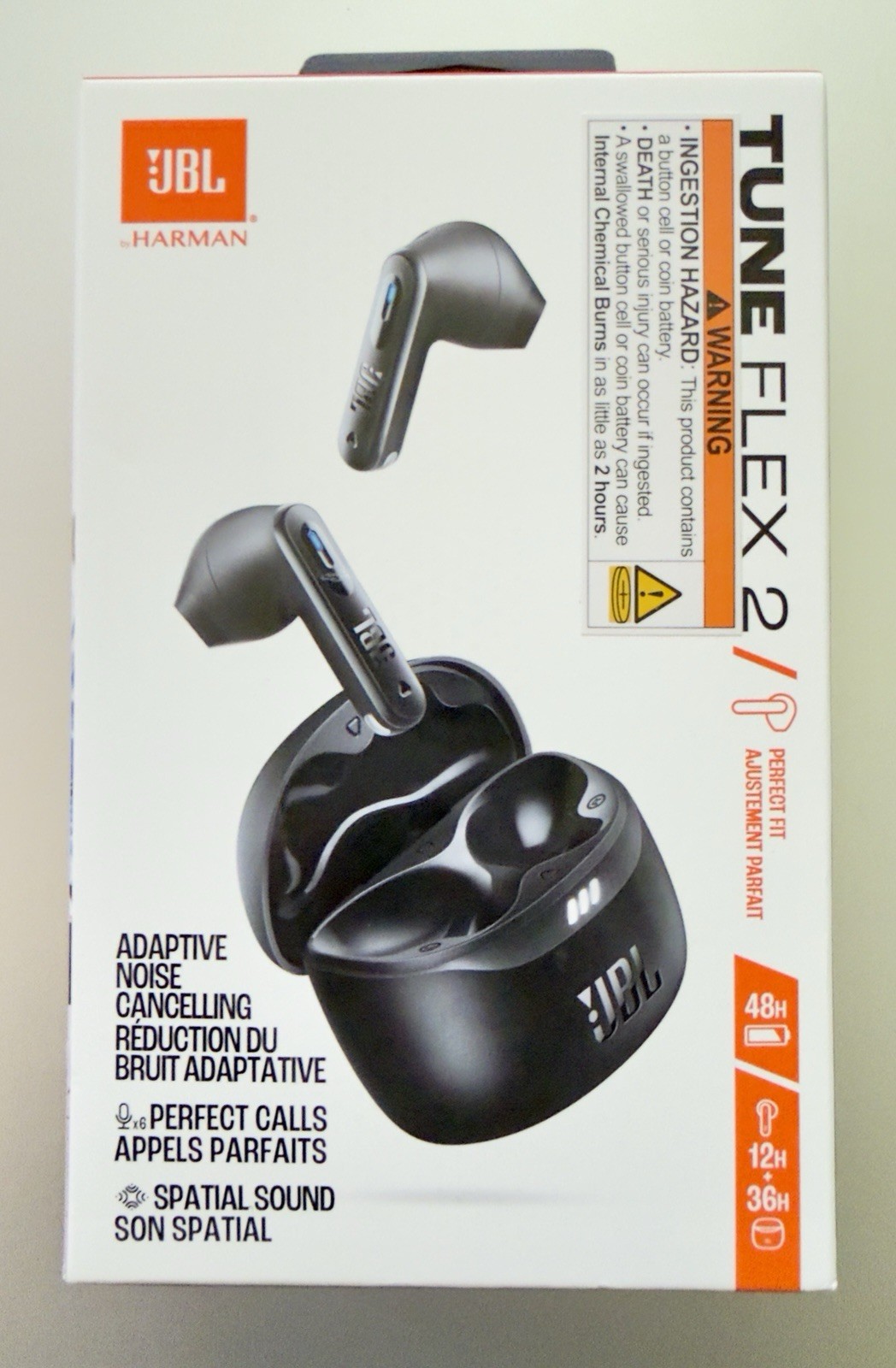JBL Tune Flex 2 Active Noise Cancellation Headphones – Black. Ships FREE!!! NIB