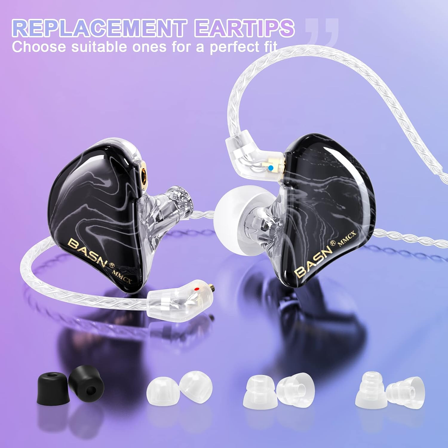 BASN Triple Driver in Ear Monitor Headphones for Musicians, Noise Isolating Earp
