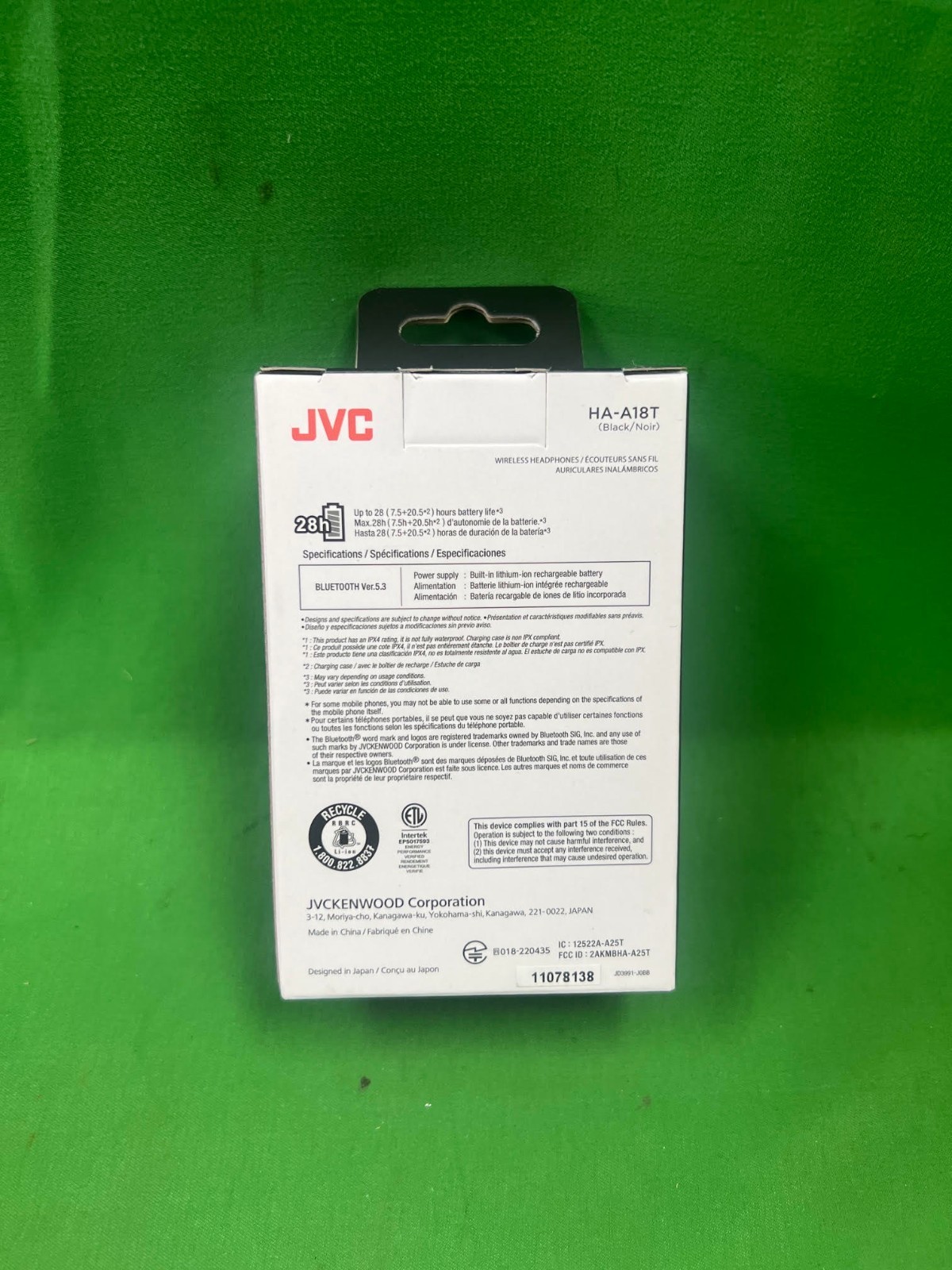 JVC Marshmallow True Wireless Earbuds Black HA-A18T NEW (e2)