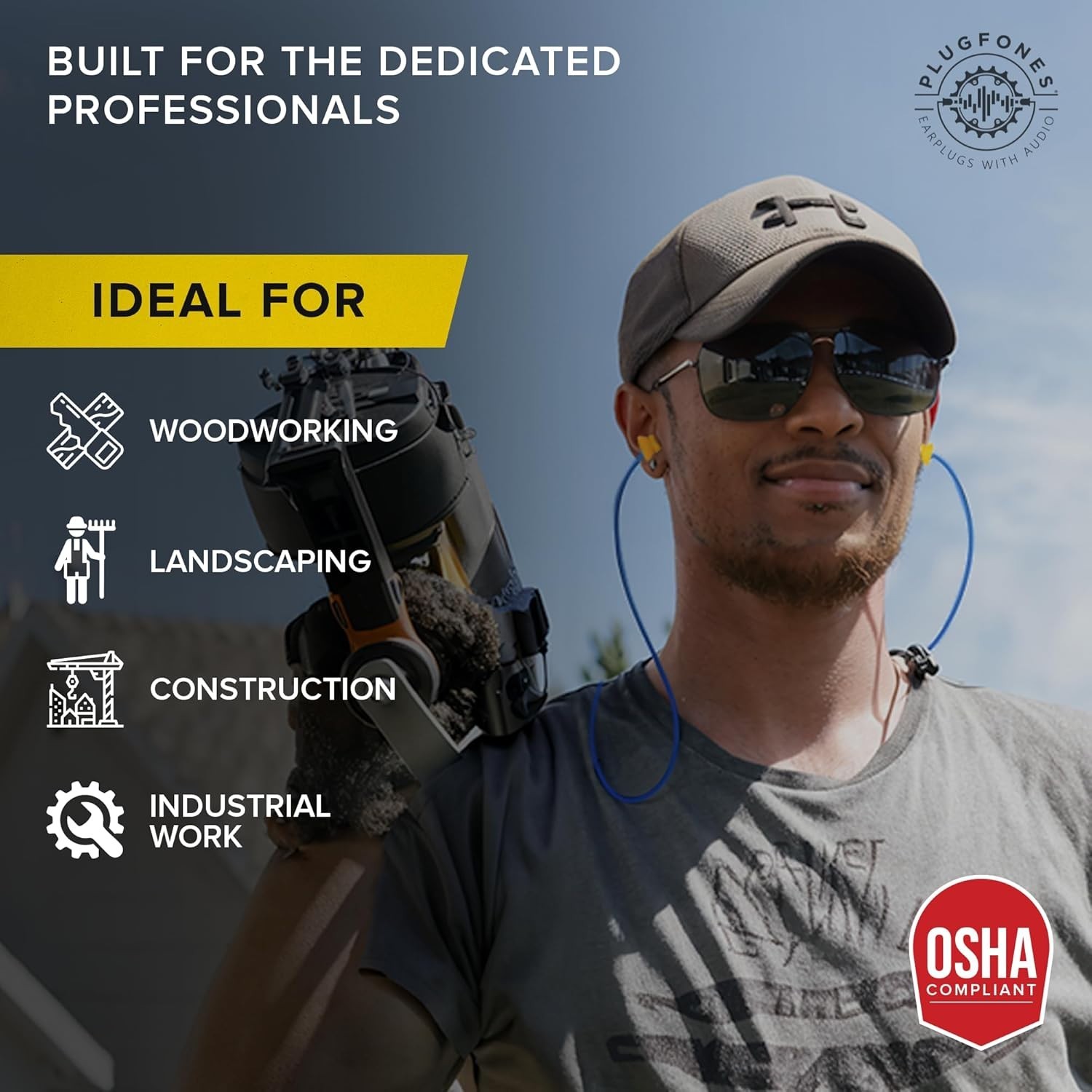 OSHA-Approved Bluetooth Earbuds with 25 dB Noise Reduction for Active Adults