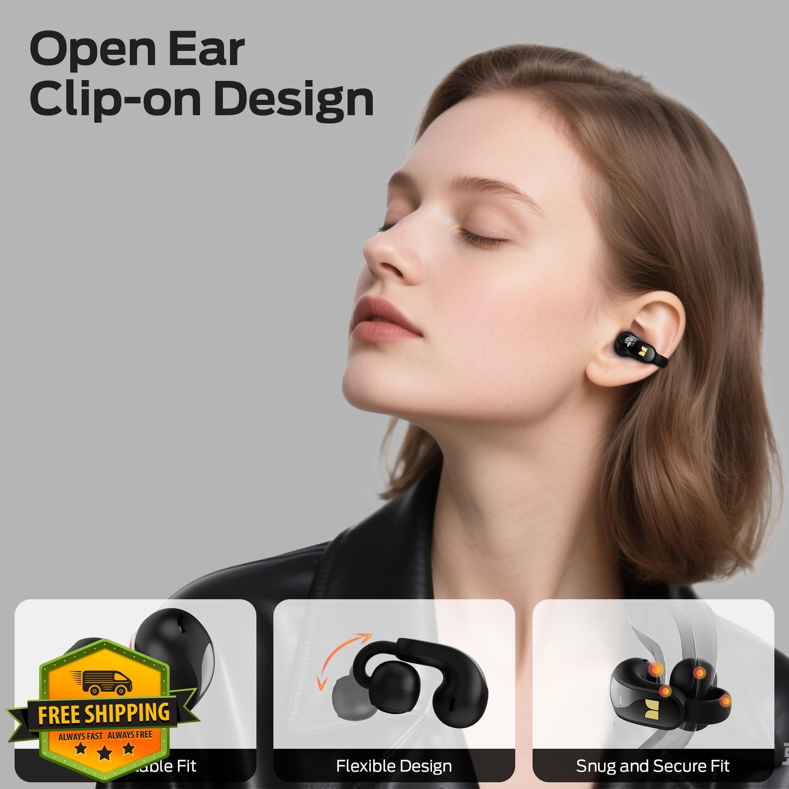 Monster AC228 Open Ear Headphones Wireless Bluetooth IPX5 Water Resist