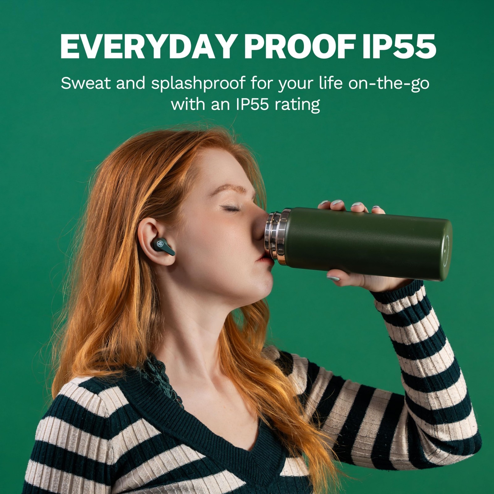 True Wireless Earbuds with Active Noise Cancelling, Bluetooth, Sage Color