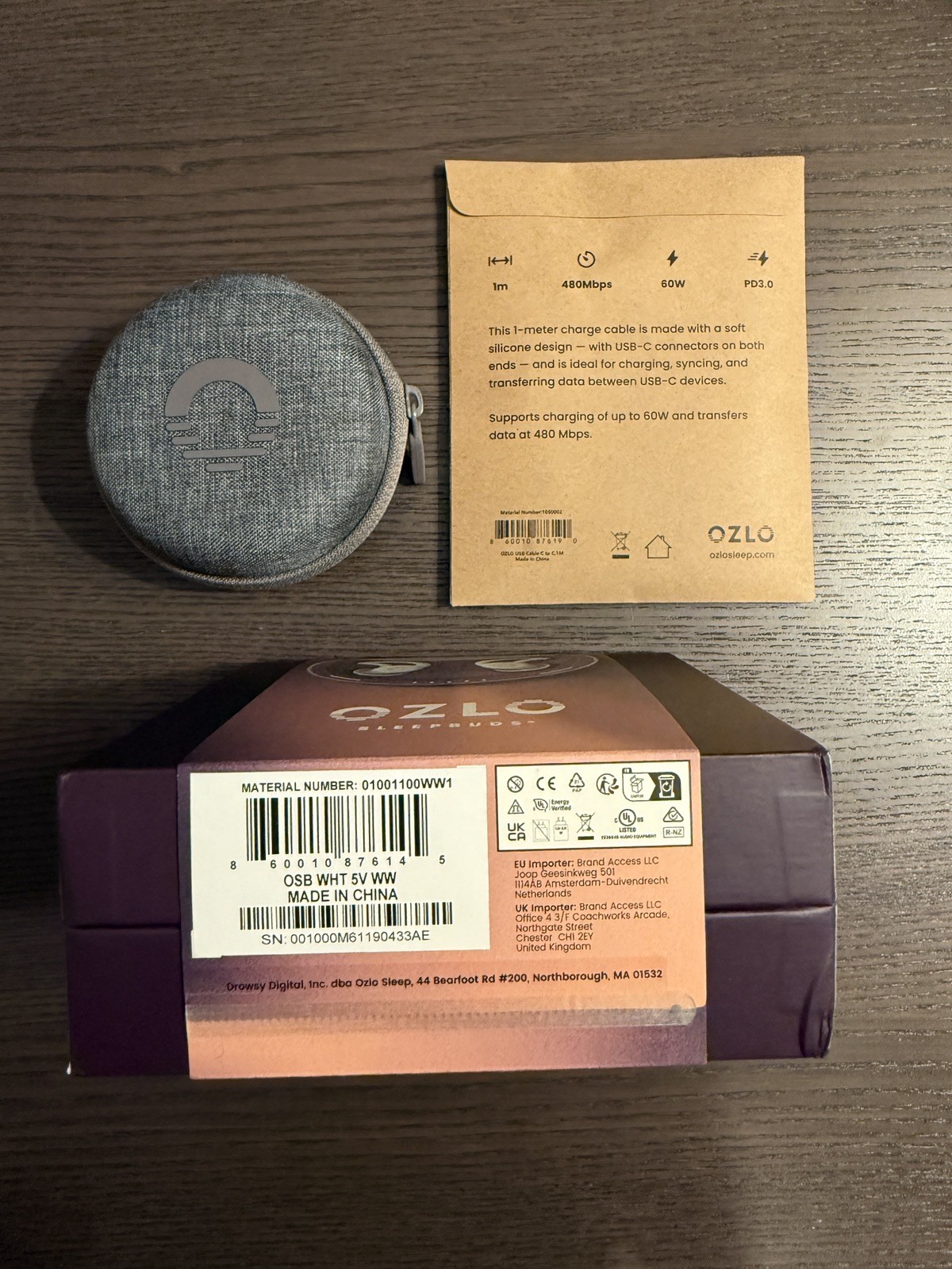 NEW Ozlo Sleepbuds Snore-Blocking Earbuds for Deep Sleep + Charging Cable & Case