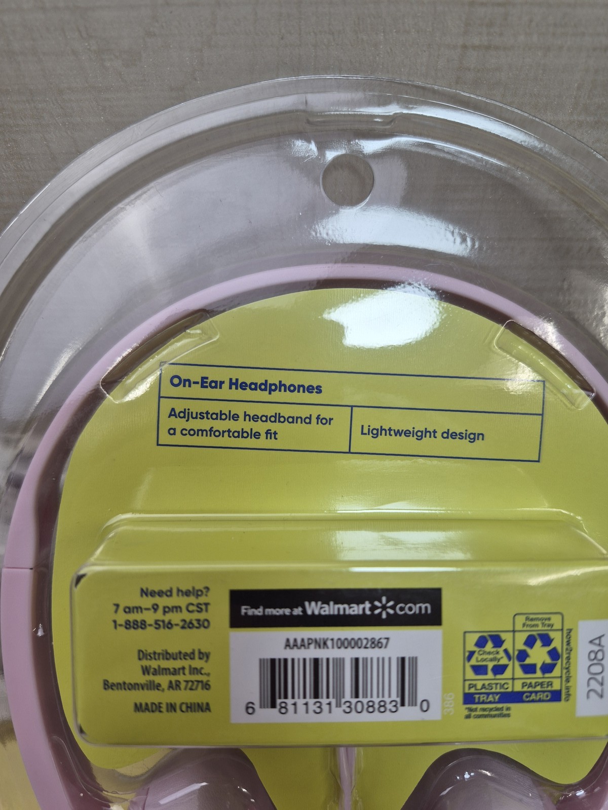 Groove Onn. On-Ear Headphones Pink Wired Adjustable Headband 3.5mm AUX New