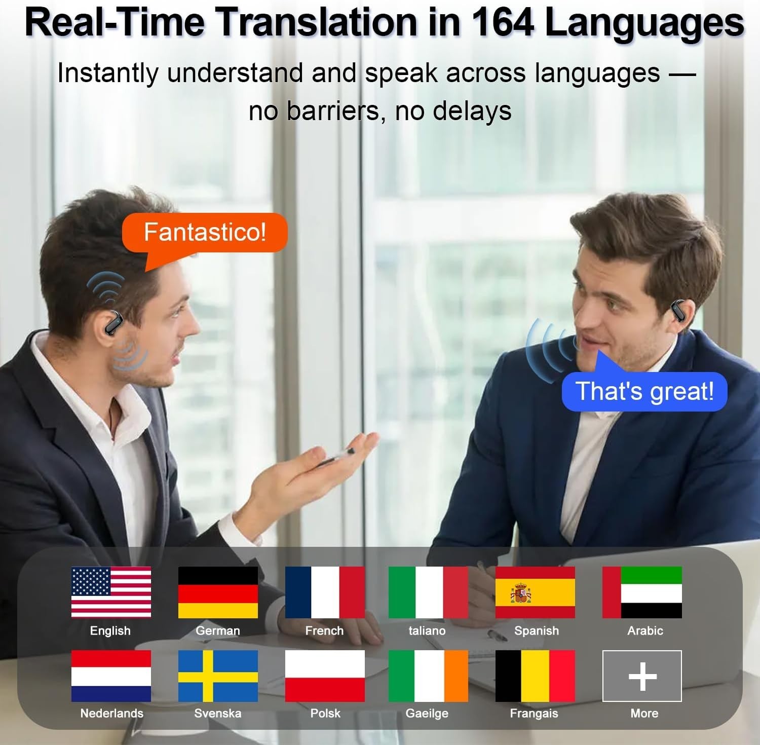 Real-Time Translation Earbuds with 164 Languages and Multi-Mode Functionality