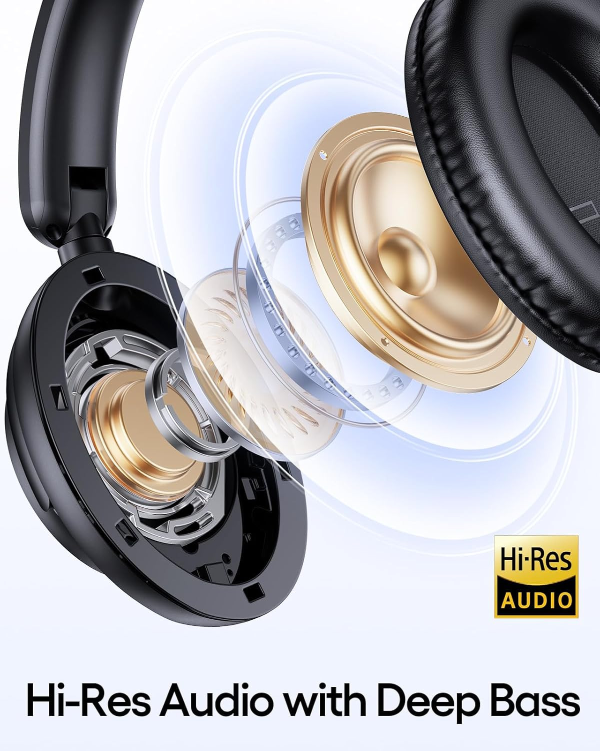 Hybrid Active Noise Cancelling Headphones 100H Playtime Wireless over Ear Blueto