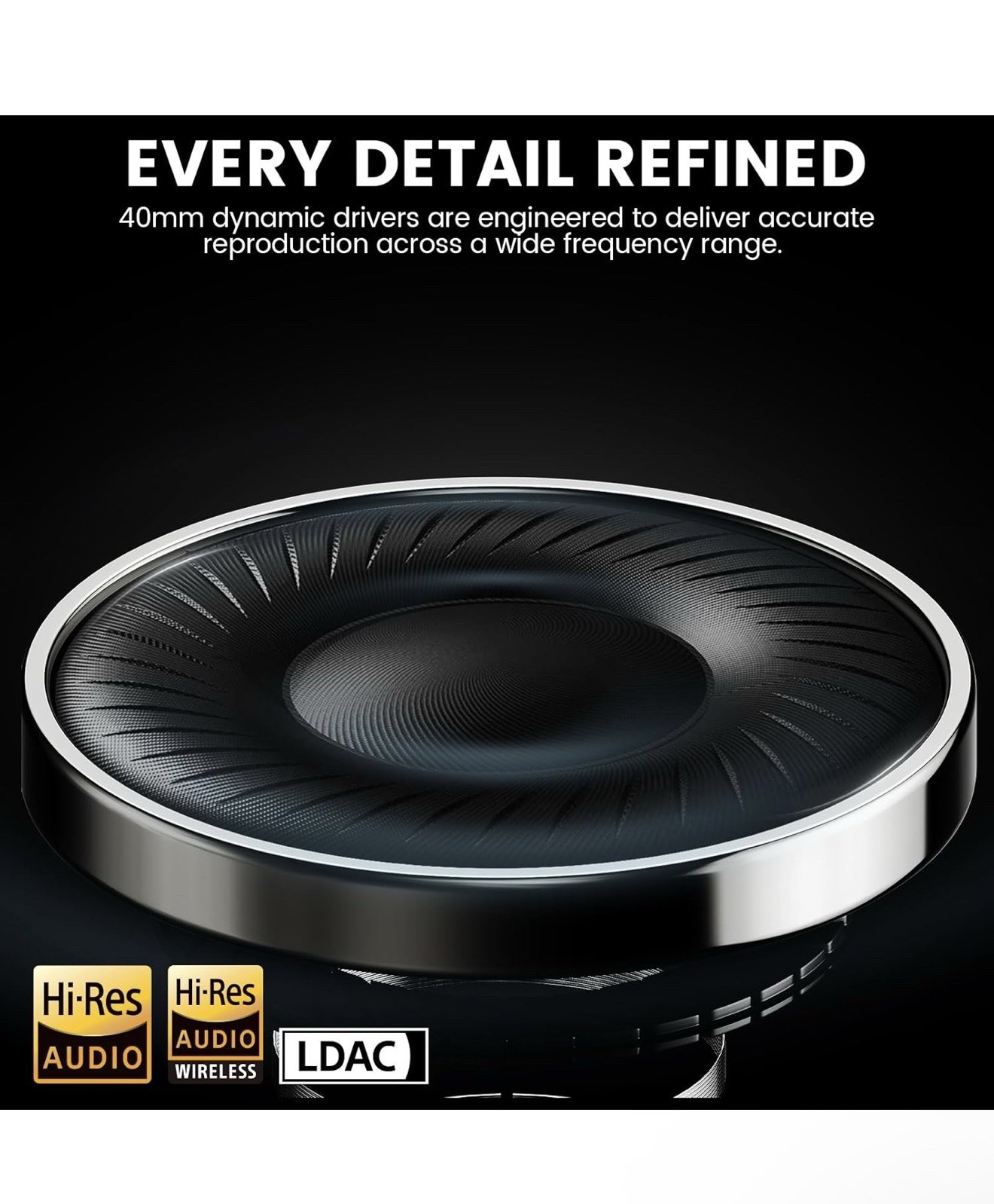 1Mii Y8+ Noise Cancelling Headphones Bluetooth Wireless LDAC Hi-Res Audio Cus…