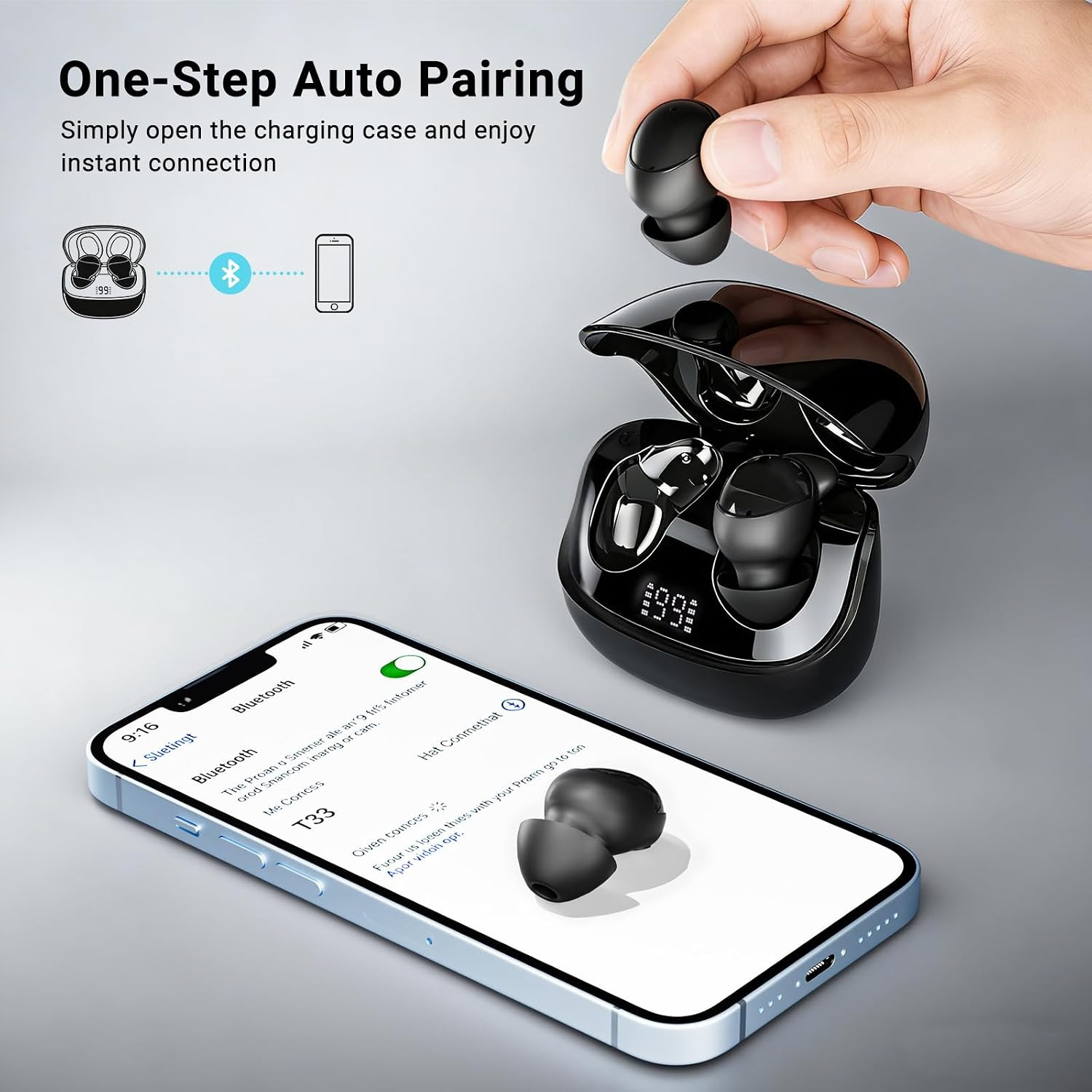 T33 Sleep Earbuds, Bluetooth 6.0 Noise Cancelling Sleep Headphones for Side Slee