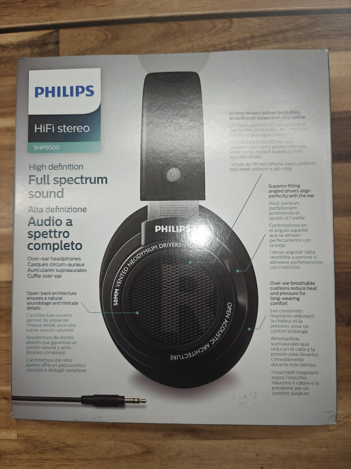 Philips SHP9500 HiFi Headphones – Black
