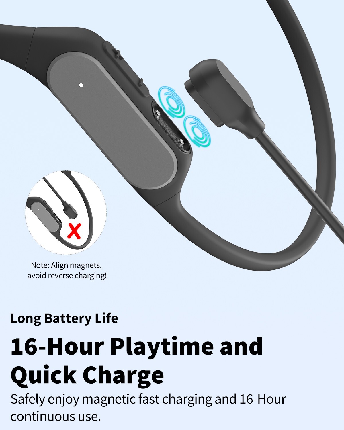 TOZO OpenReal Bluetooth 5.3 Open Ear Sport Headphones Air Conduction Earbuds